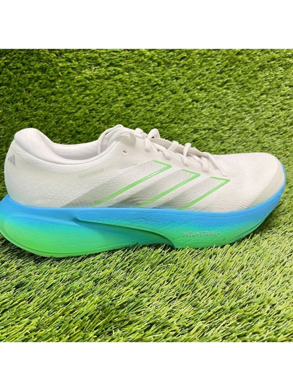 Adidas Supernova Rise 3 Mens Size 9 White Green Athletic Running Shoes Sneakers